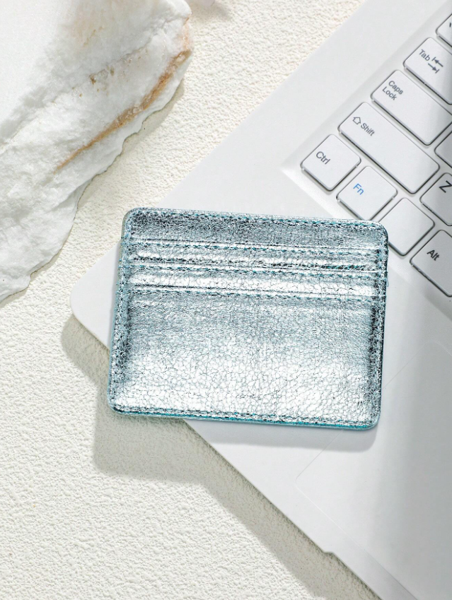 Baby-blue glazed cardholder
