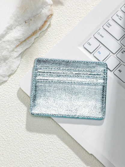 Baby-blue glazed cardholder