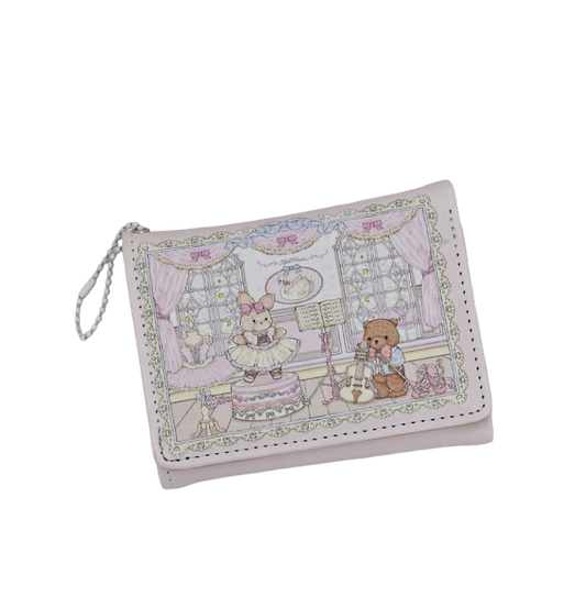 Bear wallet with cartoon characters
