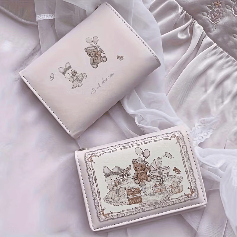 Bear wallet with cartoon characters