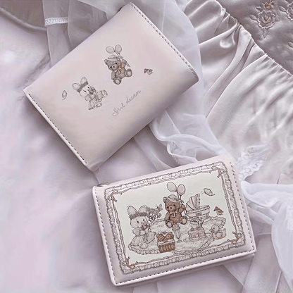 Bear wallet with cartoon characters