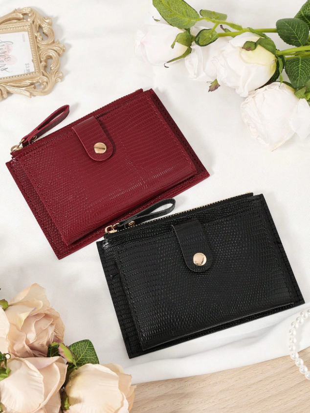Black and red wine wallet