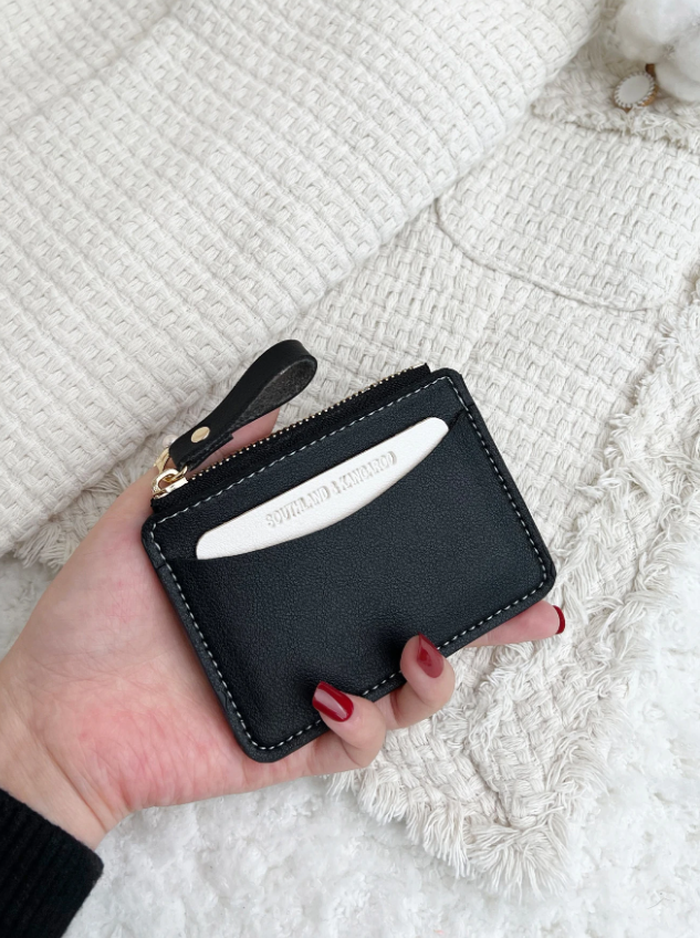 Black blush pocket card holder