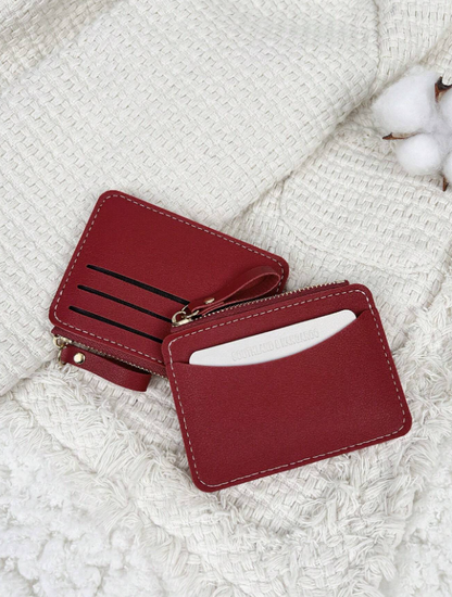 Brown blush pocket card holder