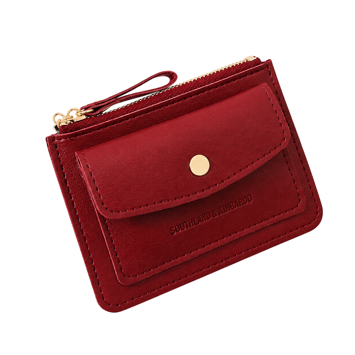 Red pochette card holder
