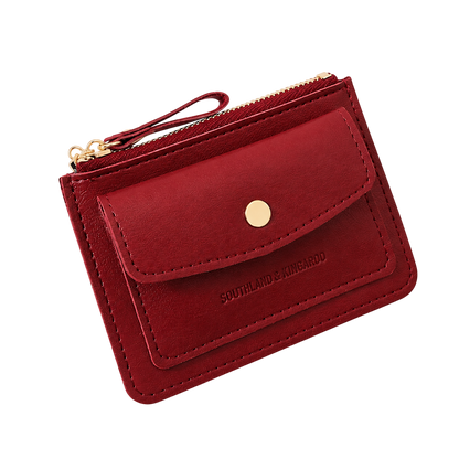 Red pochette card holder