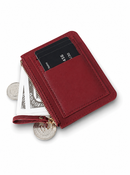 Red pochette card holder