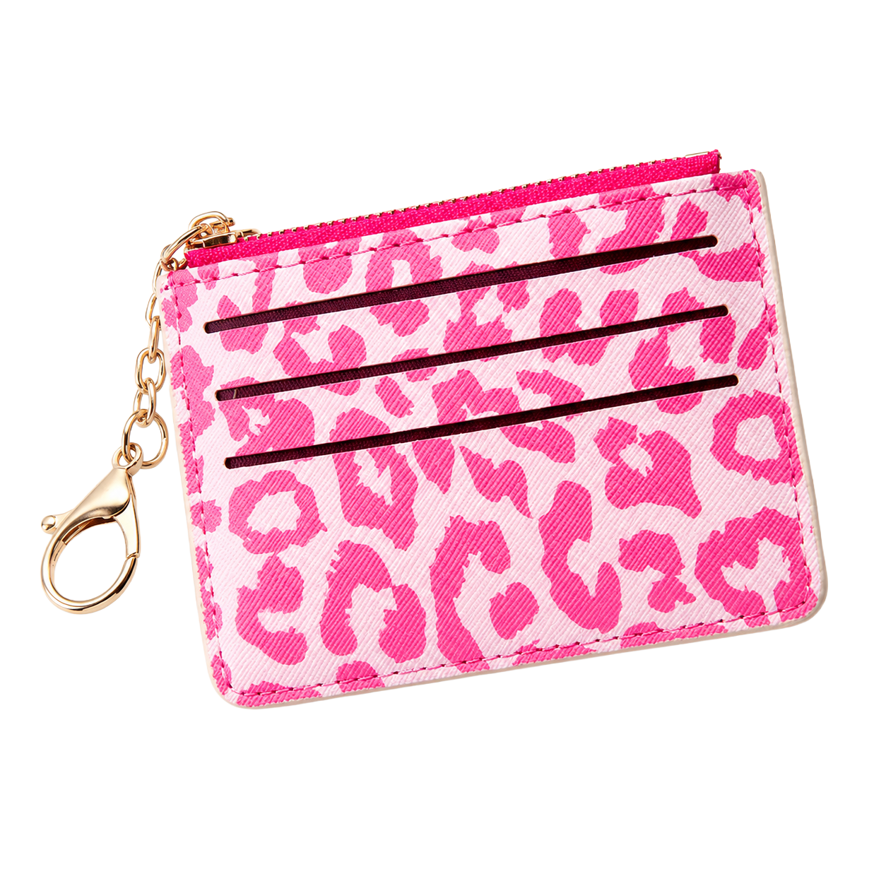 Hot Pink Leopard card holder 1