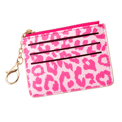 Hot Pink Leopard card holder 1