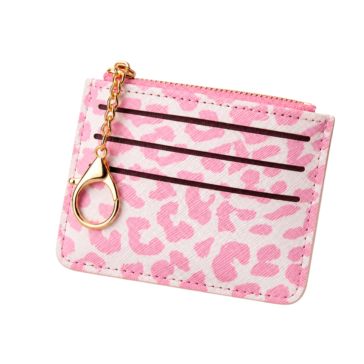 Pink Leopard card holder