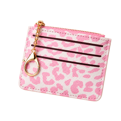 Pink Leopard card holder