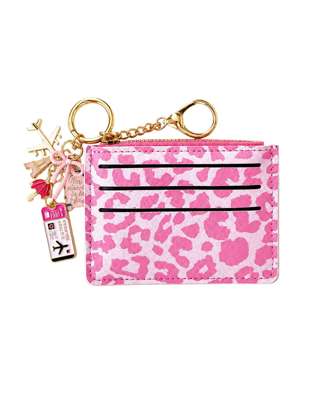 Pink Leopard card holder 1