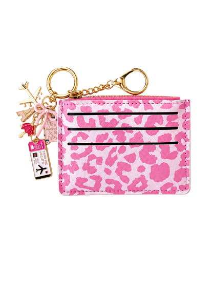 Pink Leopard card holder 1