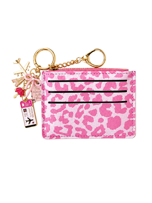 Pink Leopard card holder 1