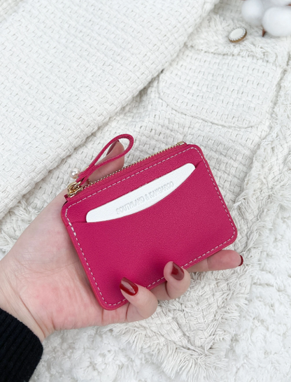Pink blush pocket card holder