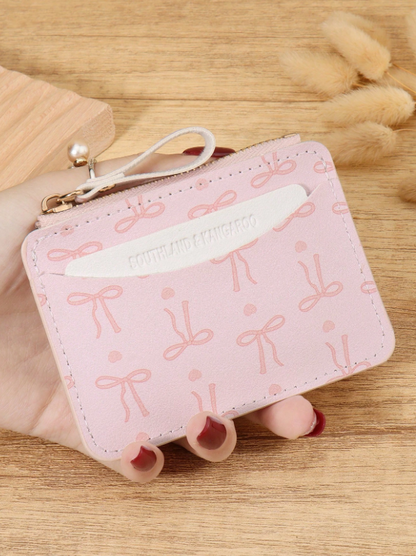 Pink bow card holder