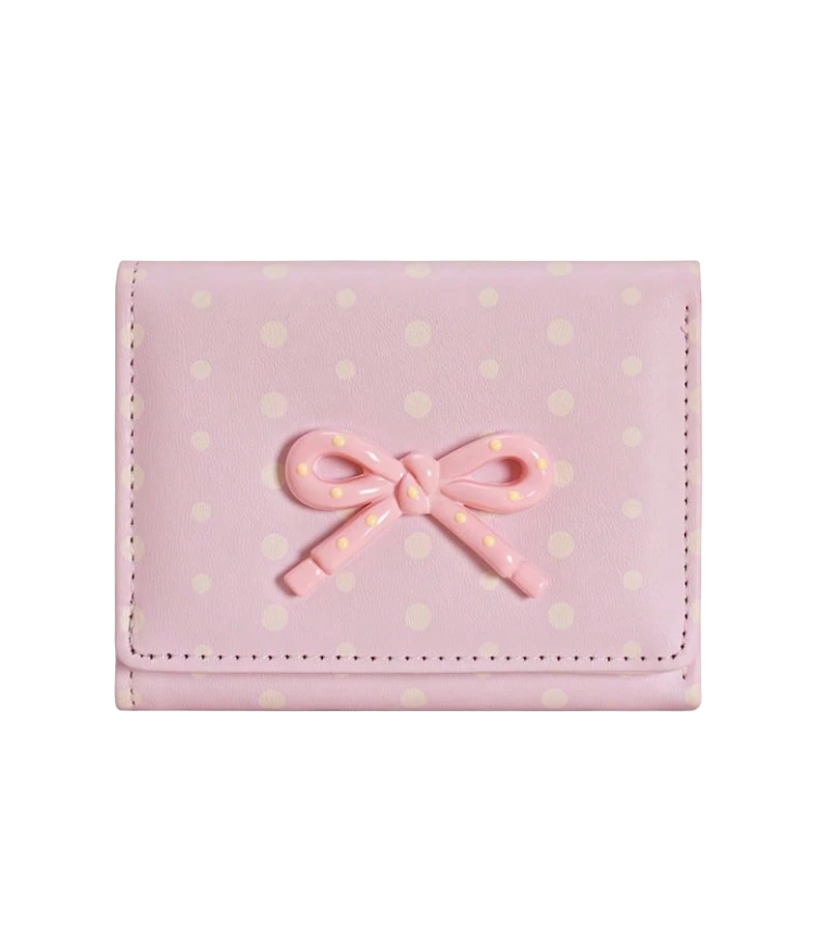 Pink bow mini wallet