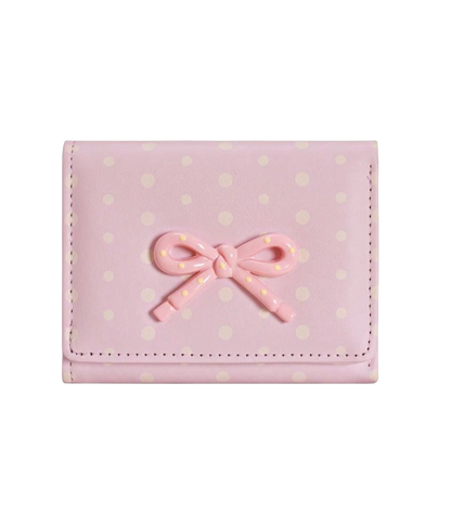 Pink bow mini wallet