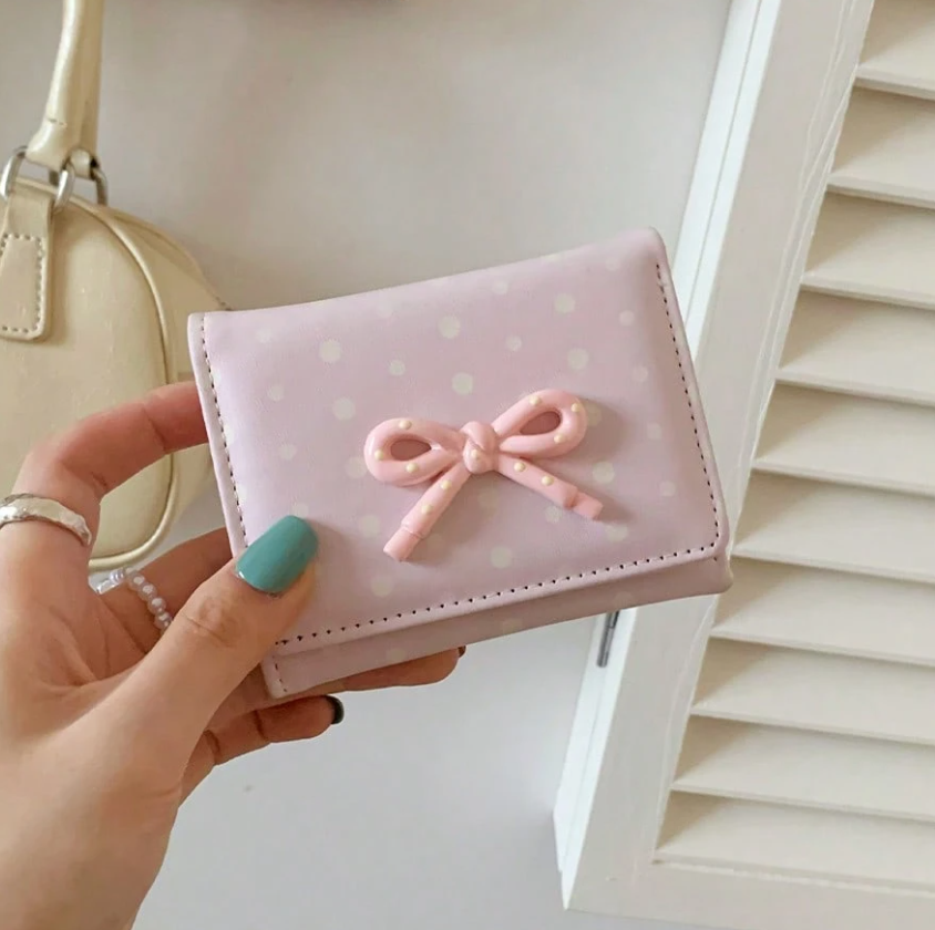 Pink bow mini wallet 2
