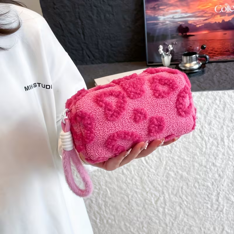 Pink heart pouch