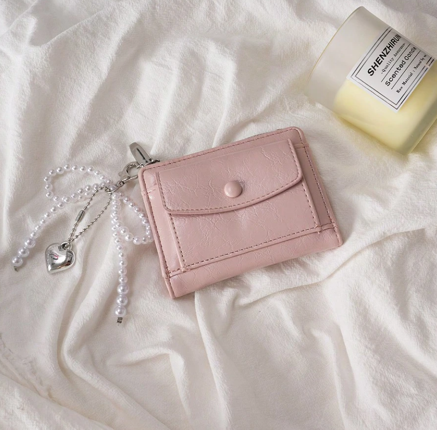 Pink leather wallet (1)