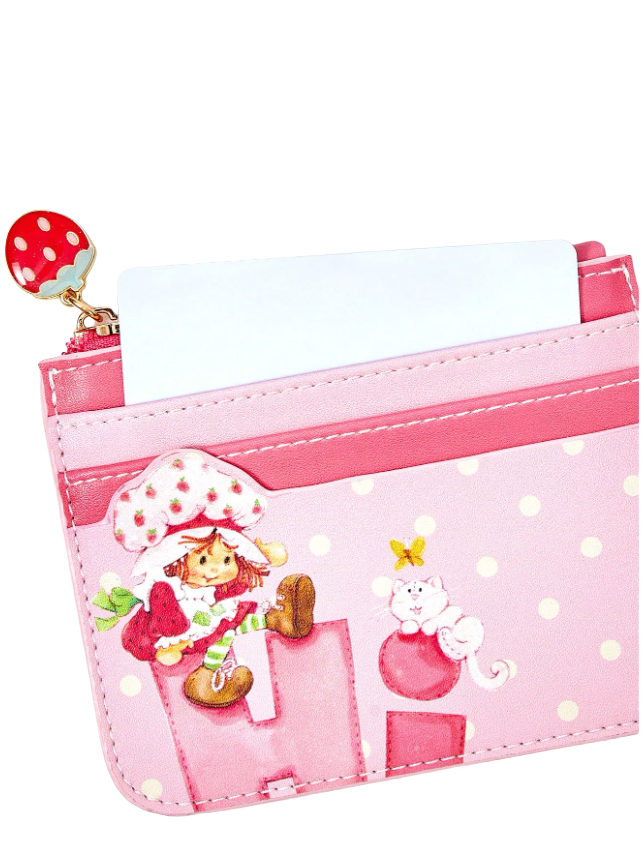 Pink strawberry card holder