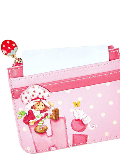 Pink strawberry card holder