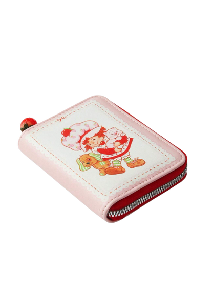 Small pink wallet with cartoon character and strawberry -2