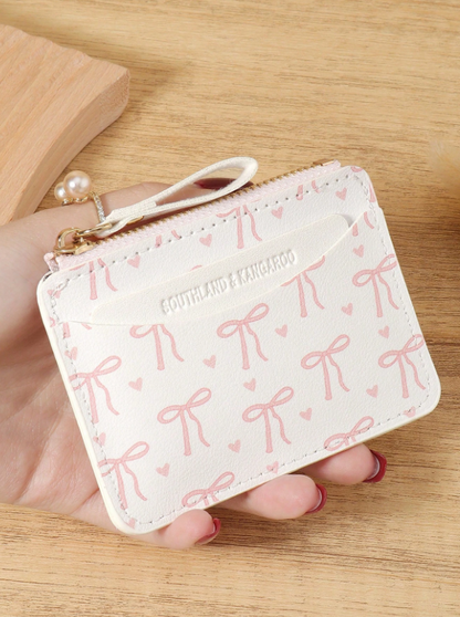 White bow card holder